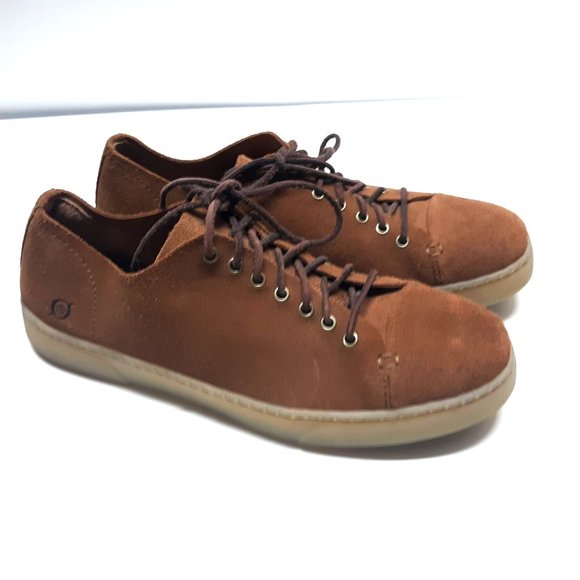 Born Mens Size 9M BAYNE Leather Lace up Sneaker H38606 CQL16 Brown - Picture 1 of 12